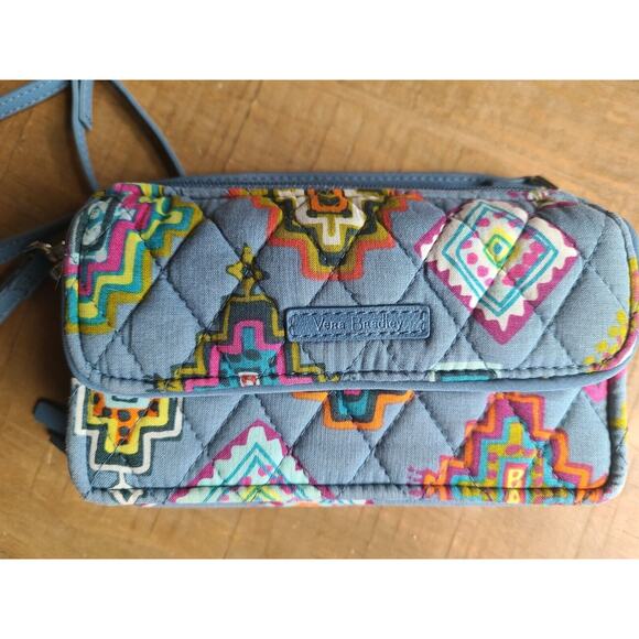 Vera‎ Bradley RFID All In One Crossbody Painted Medallions Aztec Retro 90s Blue - Picture 2 of 6